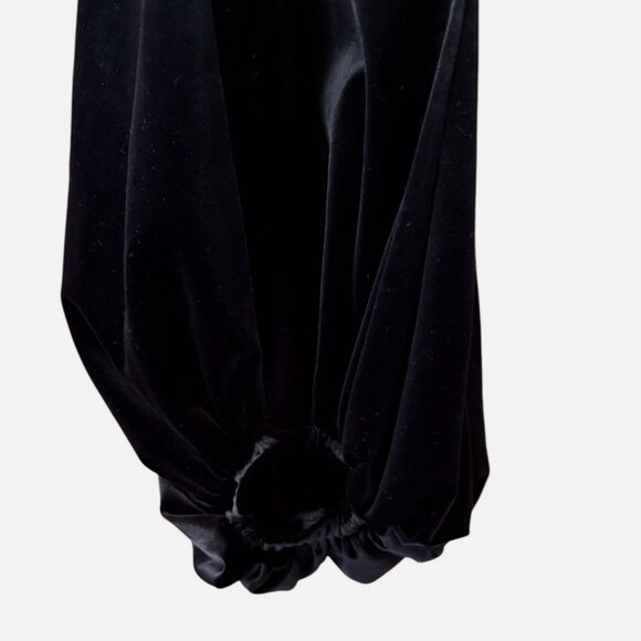 Bronx and Banco Maria Black Velvet Retro Glam Crop Top Women's size XS/US 2 - Picture 9 of 12